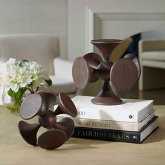 Balanced Harmony Dark Wooden Sculptures Set/2