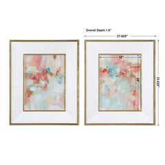 A Touch Of Blush And Rosewood Fences Art Set/2