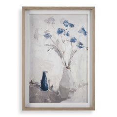 Blue Flowers In Vase Framed Print