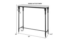 Bourges White Marble Console Table