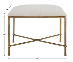 Avenham Small Gold Framed Bench