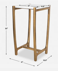 Affinity White Marble Accent Table