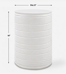 Borderline White Drum Table