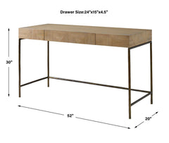 Aristotle Natural Wood Modern Desk