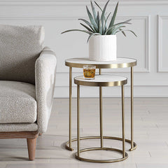 Aragon White Nesting Tables Set/2