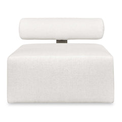 Bolster Back White Armless Outdoor Sofa