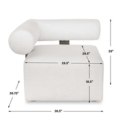 Bolster Back White Outdoor Corner Sofa