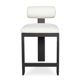 Bolster Back White Outdoor Counter Stool