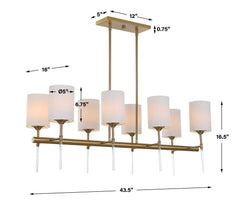 Awyr 8 Light Linear Chandelier