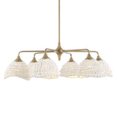 Biddeford 6 Light White Beaded Pendant