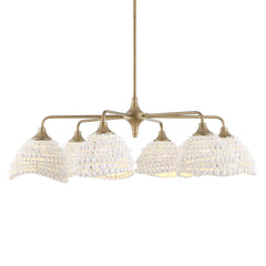 Biddeford 6 Light White Beaded Pendant