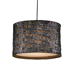Alita Aged Black Drum Pendant
