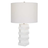 Ascent White Geometric Table Lamp
