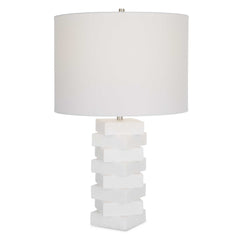 Ascent White Geometric Table Lamp