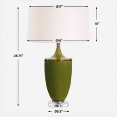 Adela Moss Green Table Lamp