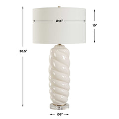 Anneli White Swirl Table Lamp