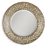 Alita Champagne Woven Metal Mirror