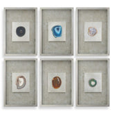 Agate Stone Silver Wall Art Set/6