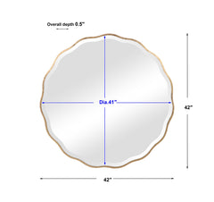 Aneta Gold Round Mirror