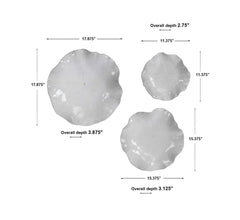 Abella Ceramic Wall Decor Set/3 White