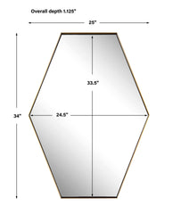 Ankara Brass Hexagon Mirror