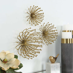 Aga Gold Metal Wall Decor Set/3