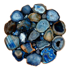 Azul Agate Accent Table Blue