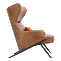 Amos Leather Accent Chair Open Road Brown