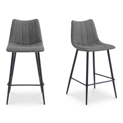 Alibi Counter Stool Dark Grey-Set of Two