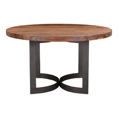 Bent Round Dining Table 54In Brown