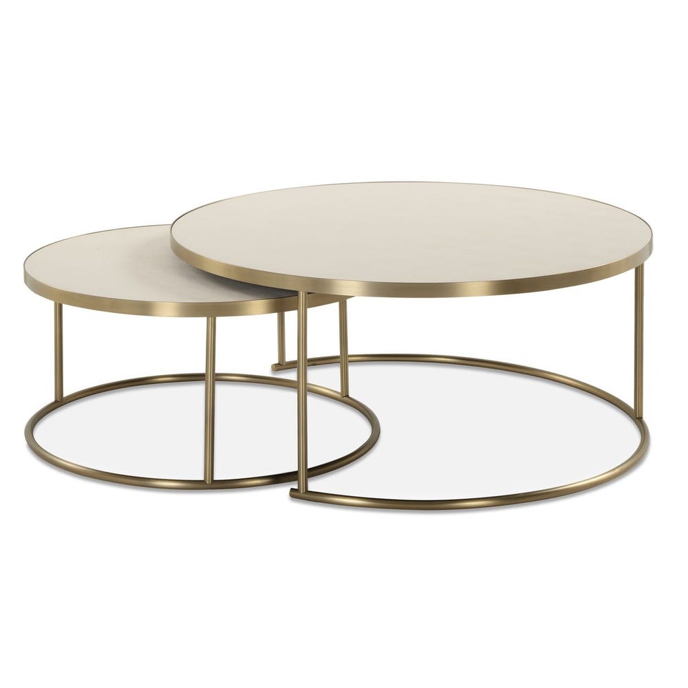 Aragon White Nesting Coffee Tables Set/2
