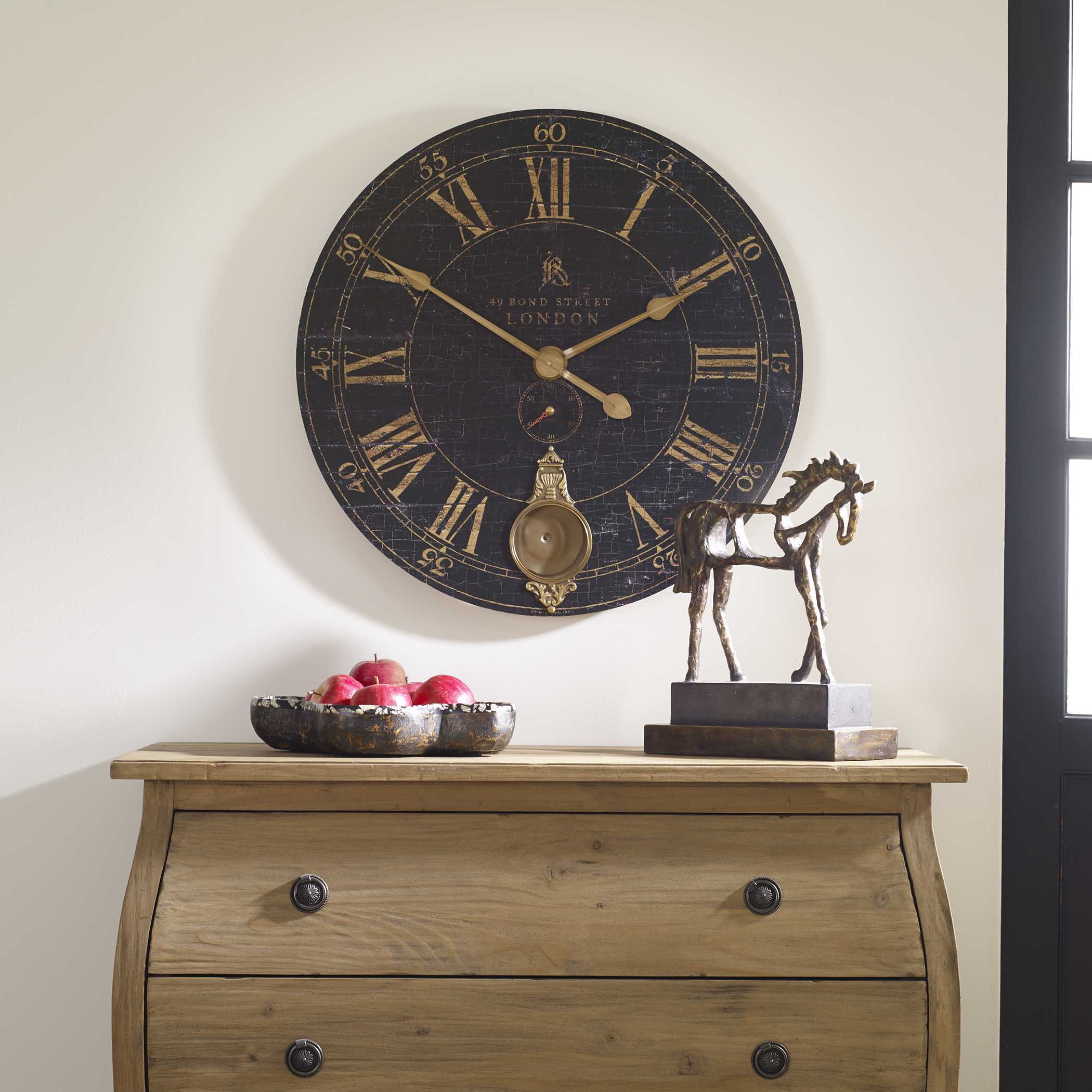 Bond Street 30" Black Wall Clock