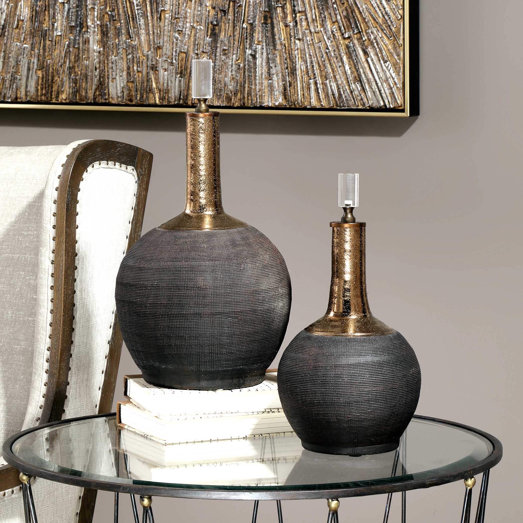 Arnav Matte Black Bottles Set/2