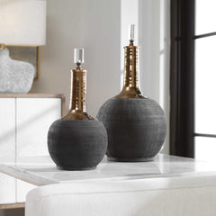Arnav Matte Black Bottles Set/2