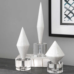 Alize White Stone Sculptures Set/3