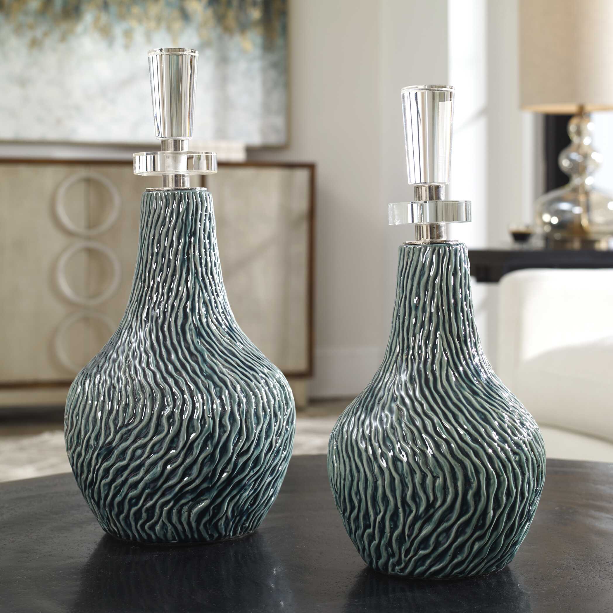 Almera Dark Teal Bottles Set/2