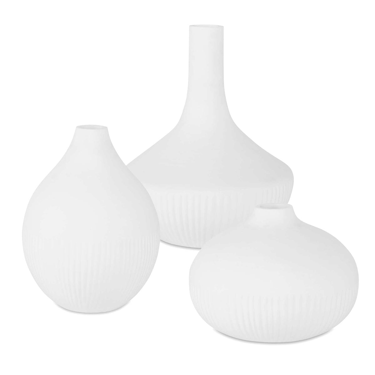 Apothecary Satin White Vases Set/3