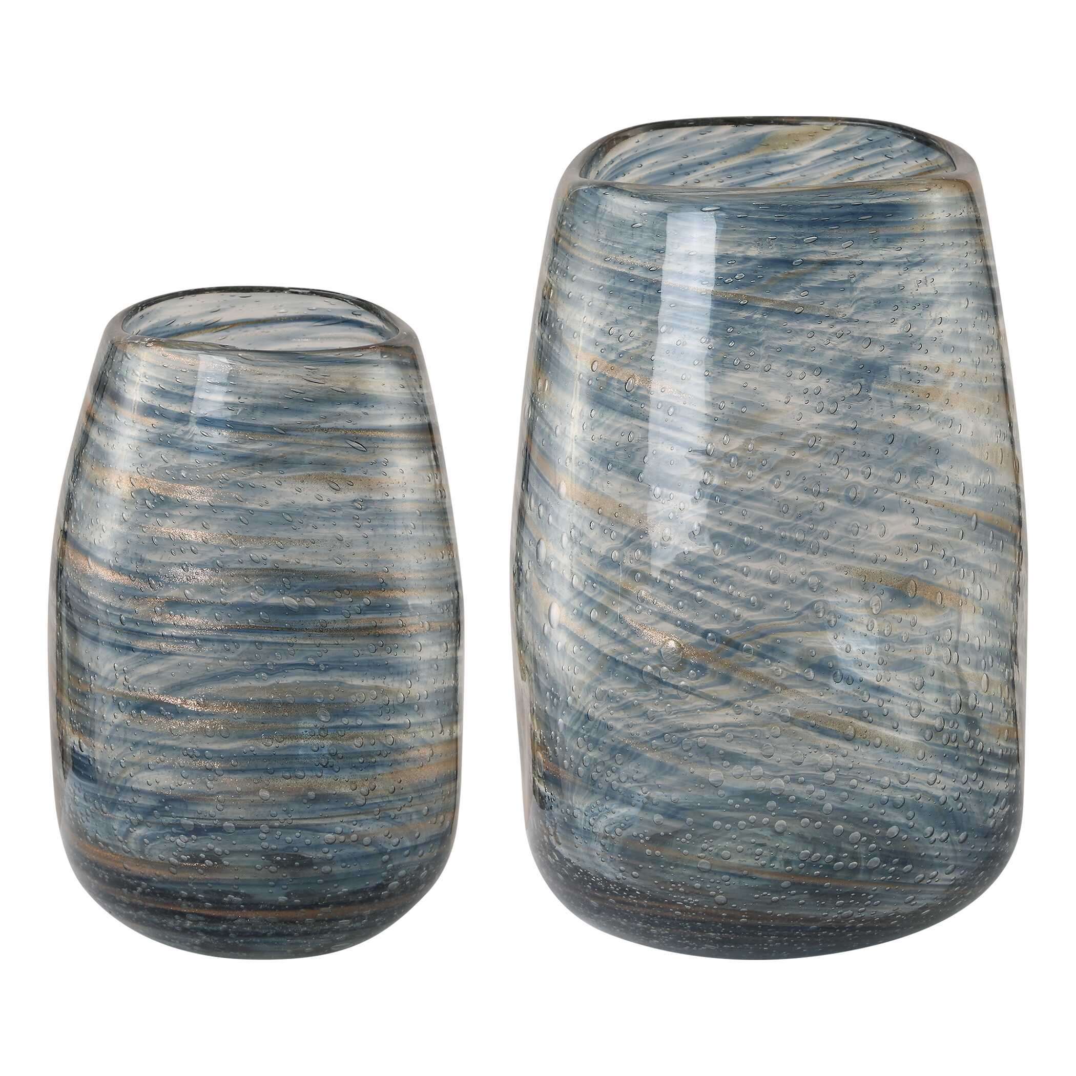 Aurora Swirl Glass Vases Set/2