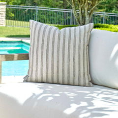 Basket Stripe Rattan Outdoor Pillow