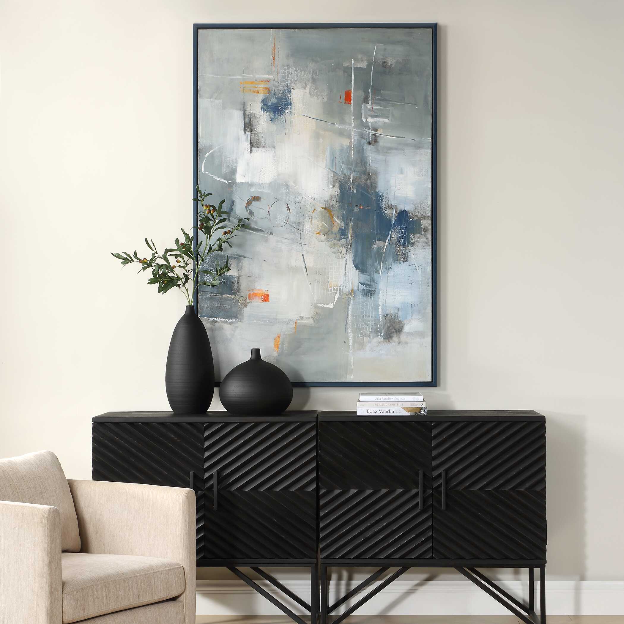 Blueprint Hand Painted Modern Art