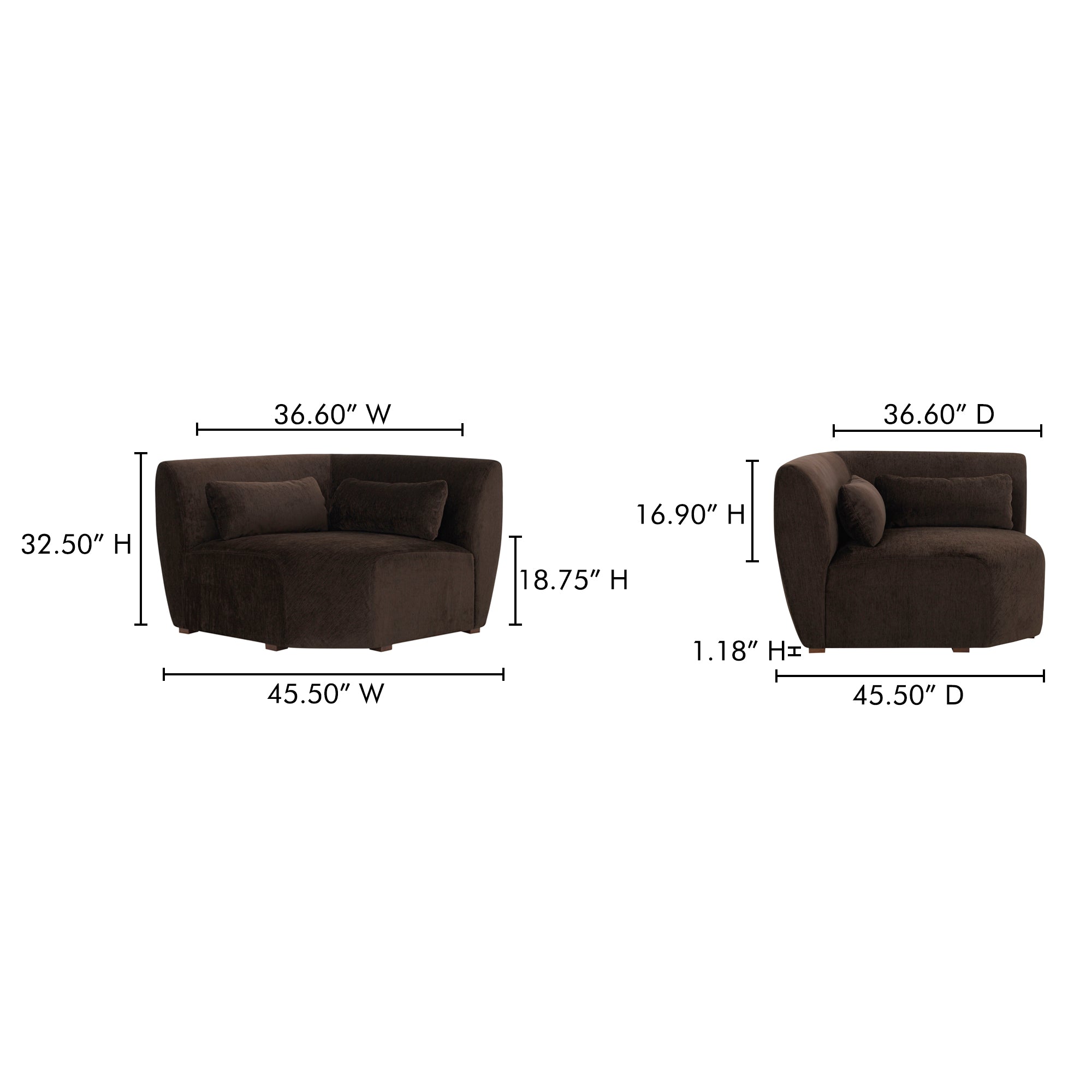 Amelia Corner Chair Espresso
