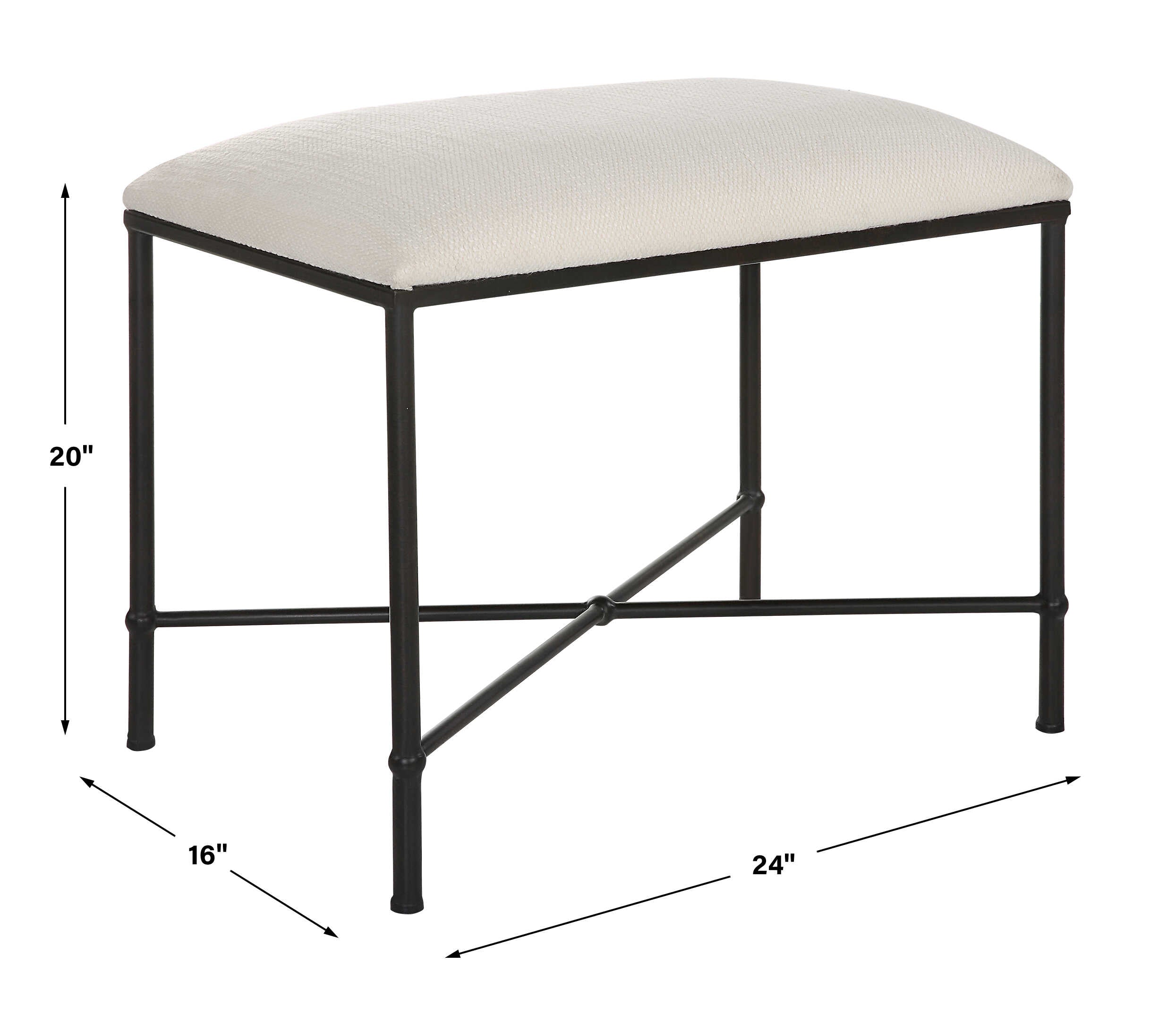 Avenham Small Black Framed Bench