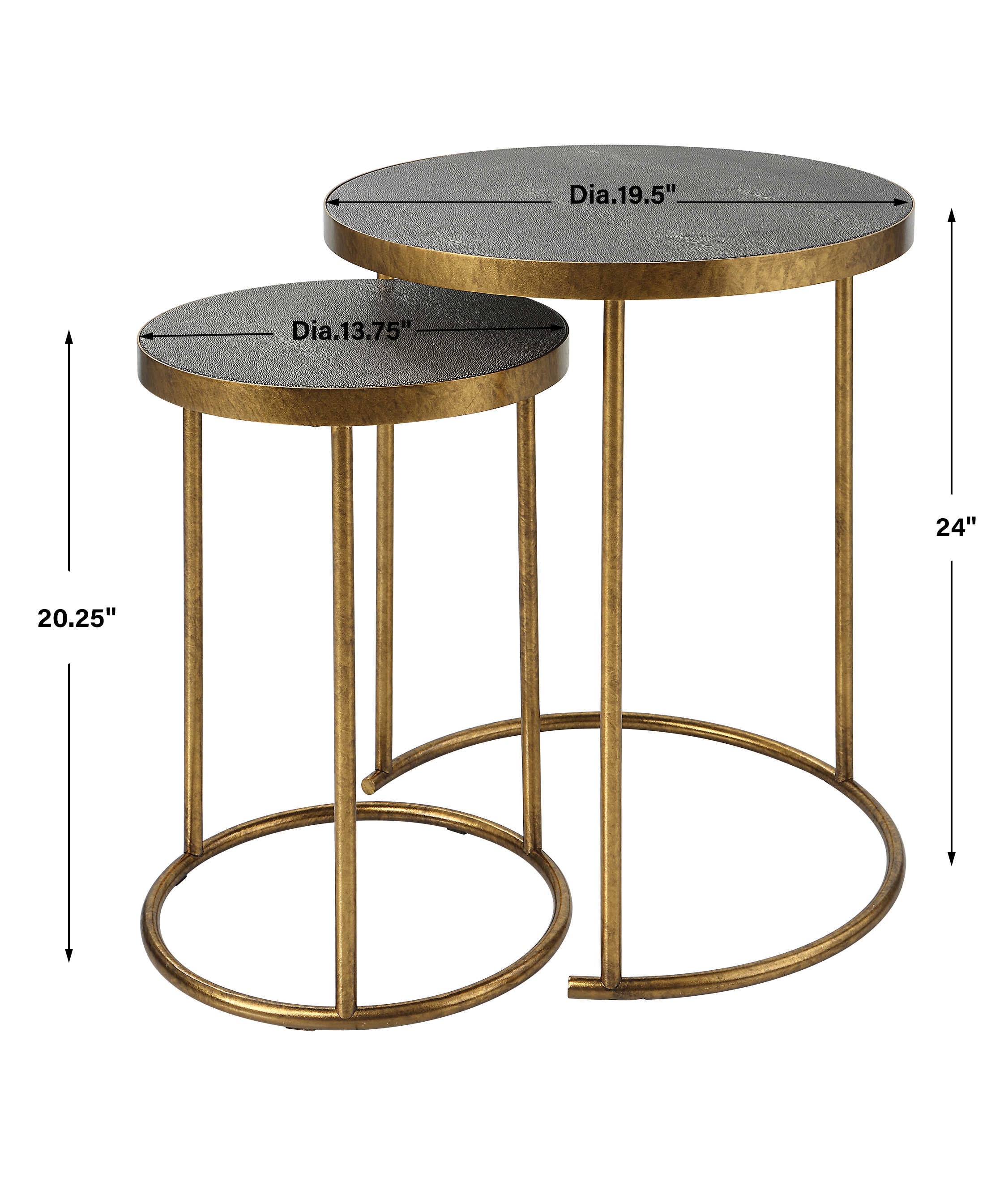 Aragon Brass Nesting Tables Set/2