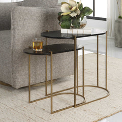 Aztec Wood Nesting Tables Set/2