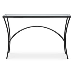 Alayna Black Metal & Glass Console Table