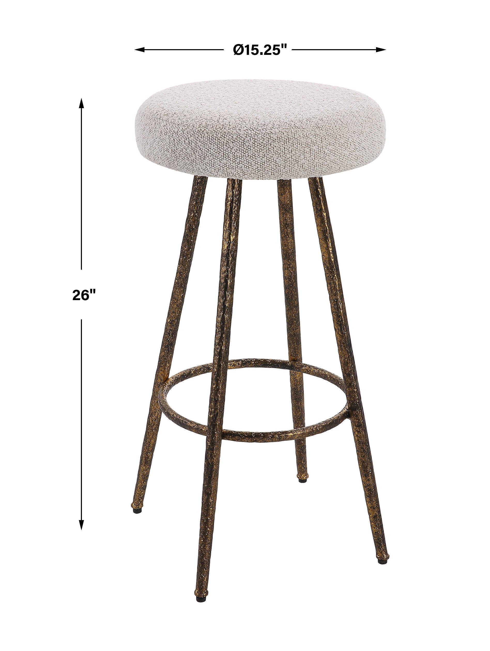 Braven White Fabric Counter Stool