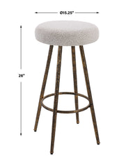 Braven White Fabric Counter Stool