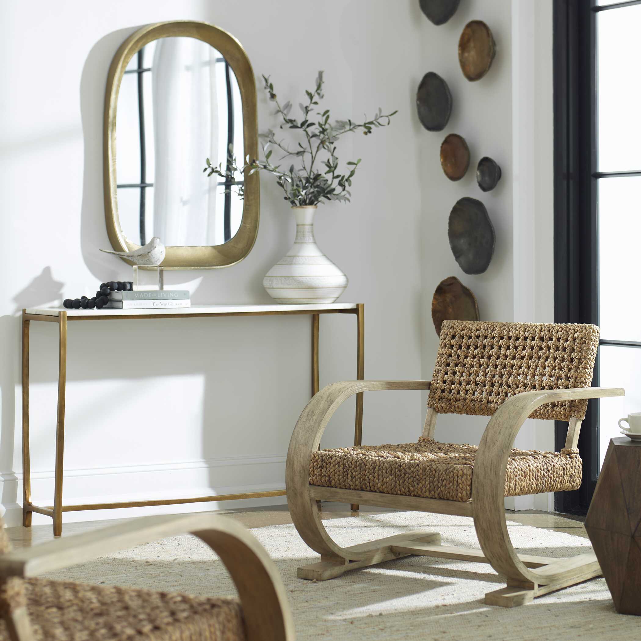 Affinity White Marble Console Table