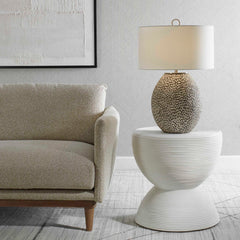 Bongo White Rattan Side Table