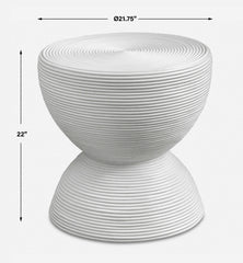 Bongo White Rattan Side Table